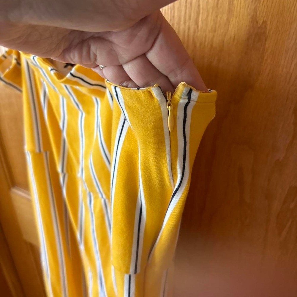 Tommy Hilfiger Yellow Capri jumpsuit with white and black vertical stripes XXL - Picture 2 of 5